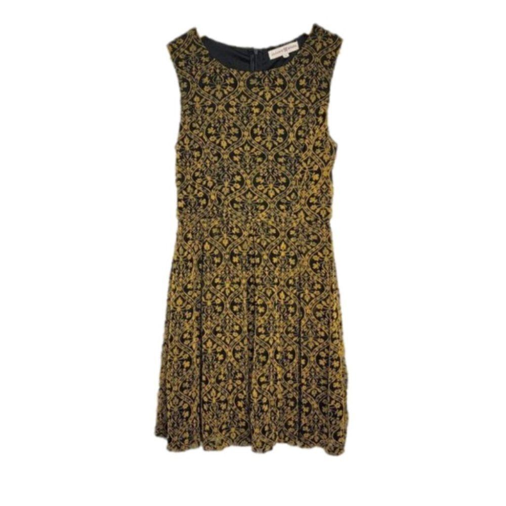 Altar'd State Floral Tank Scoop Neck Pleated Skirt knee length Dress